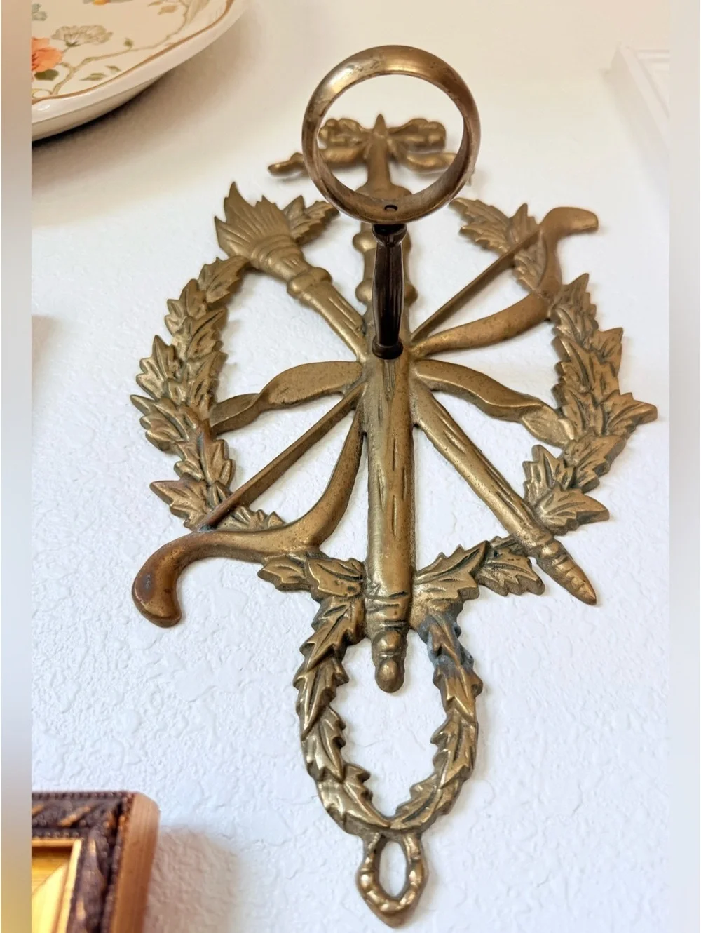 Antique French Style Trophy of Love Wall Plaque | Cupid Bow Quiver Torch  Laurel